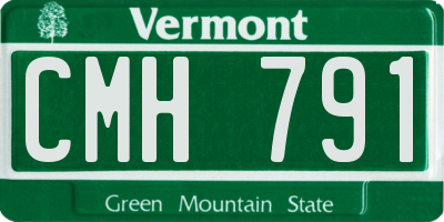 VT license plate CMH791