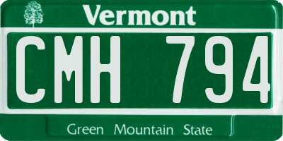 VT license plate CMH794