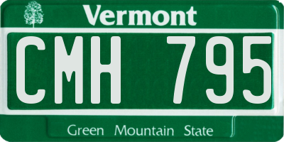 VT license plate CMH795