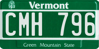 VT license plate CMH796