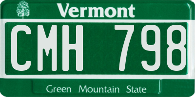 VT license plate CMH798