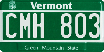 VT license plate CMH803