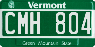 VT license plate CMH804