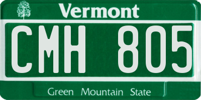 VT license plate CMH805