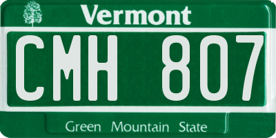 VT license plate CMH807