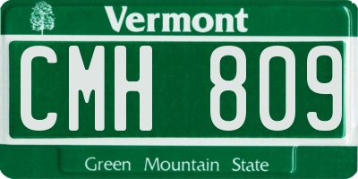 VT license plate CMH809