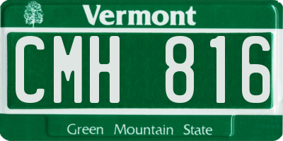 VT license plate CMH816
