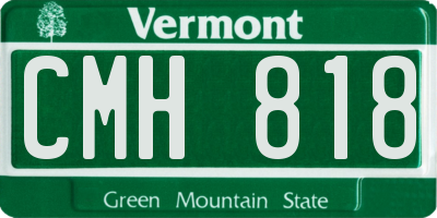 VT license plate CMH818