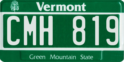 VT license plate CMH819