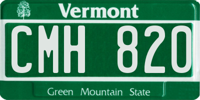 VT license plate CMH820