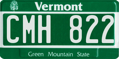 VT license plate CMH822