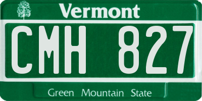 VT license plate CMH827