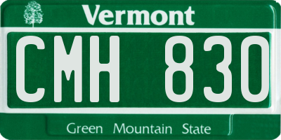 VT license plate CMH830