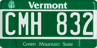 VT license plate CMH832
