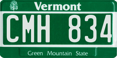 VT license plate CMH834