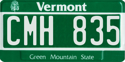 VT license plate CMH835