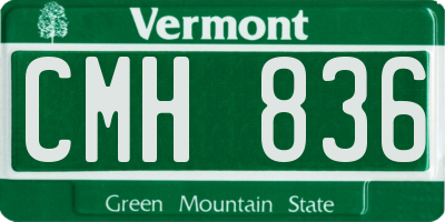 VT license plate CMH836