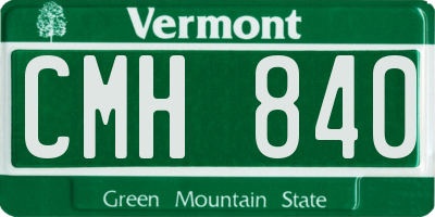 VT license plate CMH840