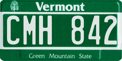 VT license plate CMH842
