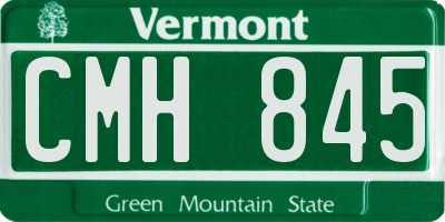 VT license plate CMH845