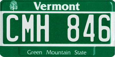 VT license plate CMH846