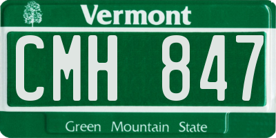 VT license plate CMH847