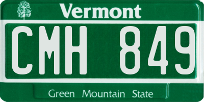 VT license plate CMH849