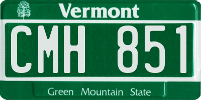 VT license plate CMH851