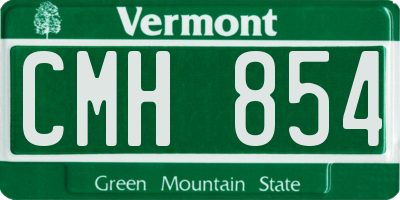 VT license plate CMH854