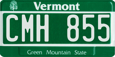 VT license plate CMH855