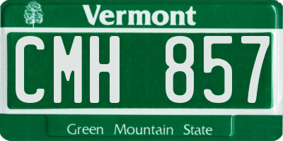 VT license plate CMH857