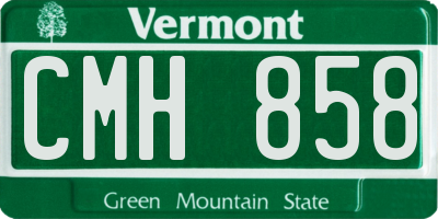 VT license plate CMH858