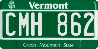 VT license plate CMH862