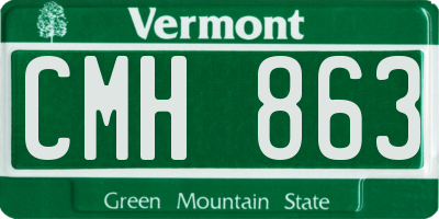 VT license plate CMH863