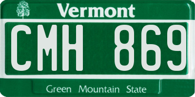 VT license plate CMH869