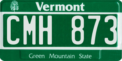 VT license plate CMH873