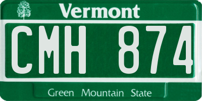 VT license plate CMH874