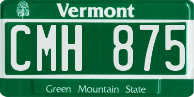 VT license plate CMH875