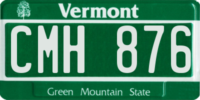 VT license plate CMH876