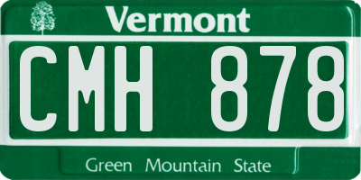 VT license plate CMH878