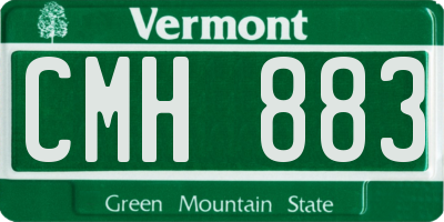 VT license plate CMH883