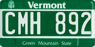 VT license plate CMH892