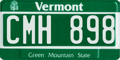 VT license plate CMH898