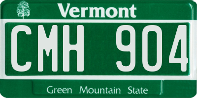 VT license plate CMH904