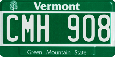 VT license plate CMH908