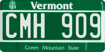 VT license plate CMH909