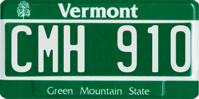 VT license plate CMH910