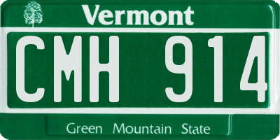 VT license plate CMH914
