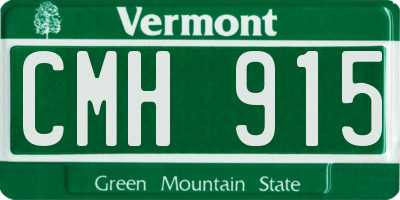 VT license plate CMH915