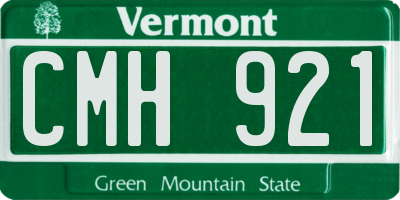 VT license plate CMH921